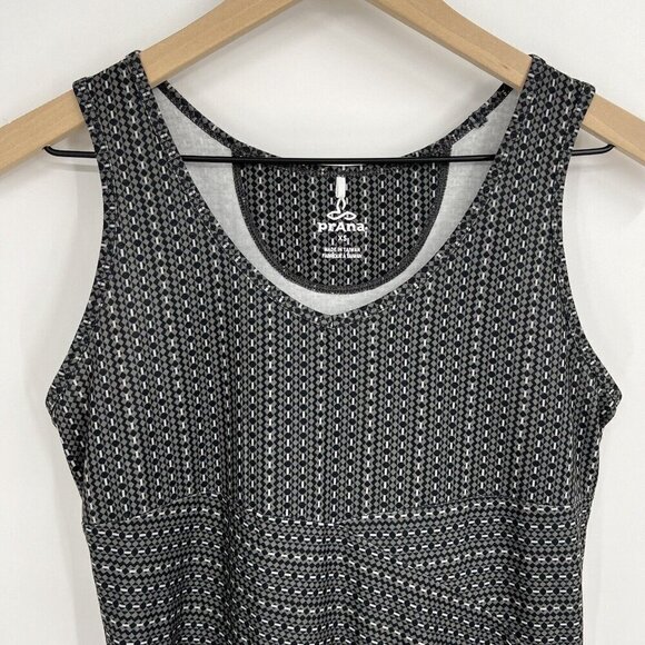 prAna Amelie Dress Printed Gray Charcoal Parade XS Outdoor Hiking Athleisure - Picture 2 of 8